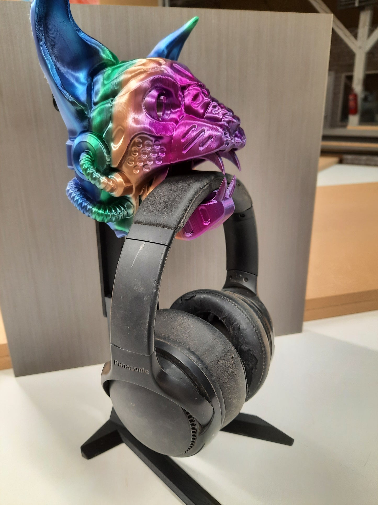 Headphone stand Cyber Cat Robo 3D printed multicolor