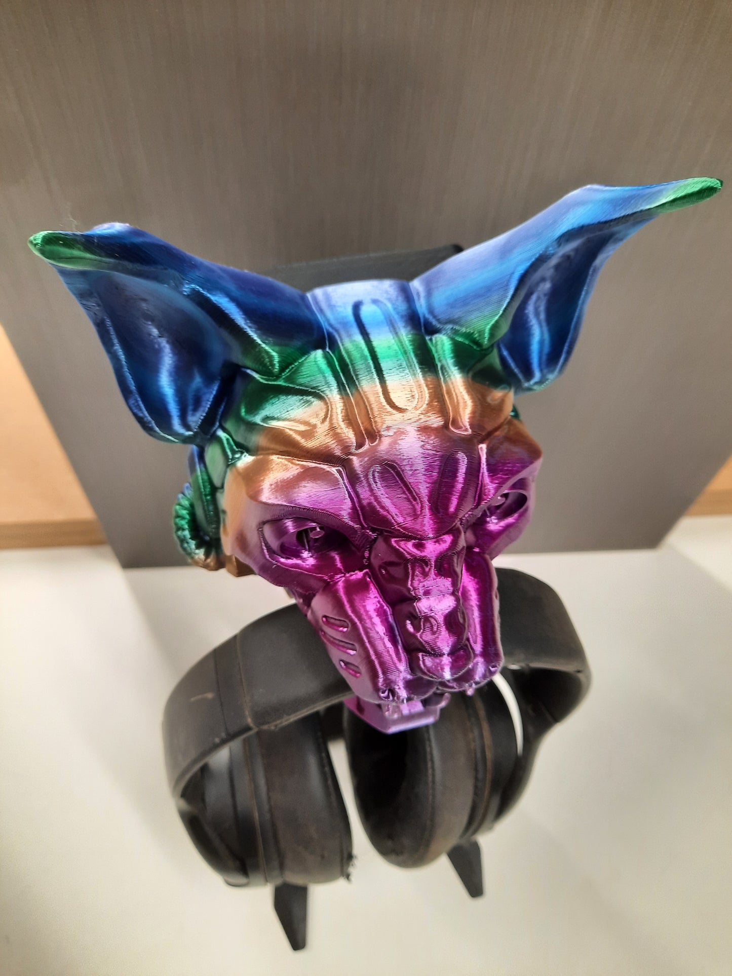 Headphone stand Cyber Cat Robo 3D printed multicolor