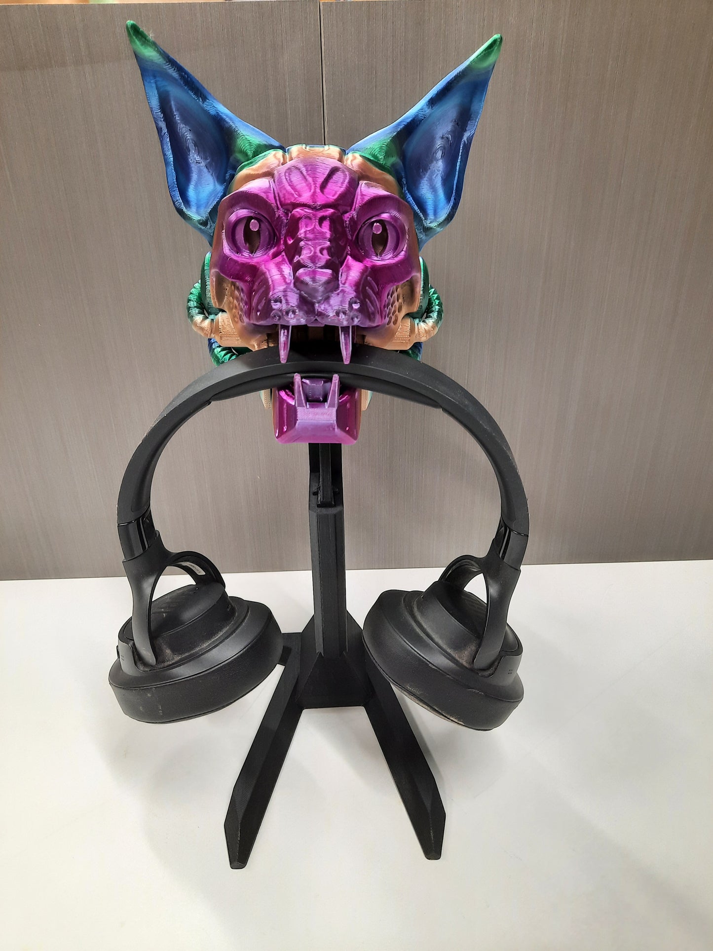 Headphone stand Cyber Cat Robo 3D printed multicolor