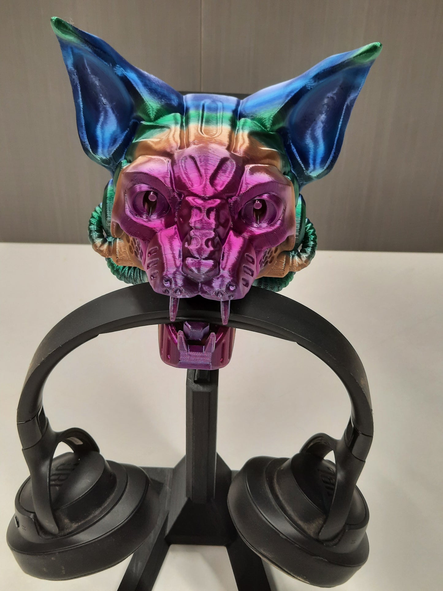 Headphone stand Cyber Cat Robo 3D printed multicolor