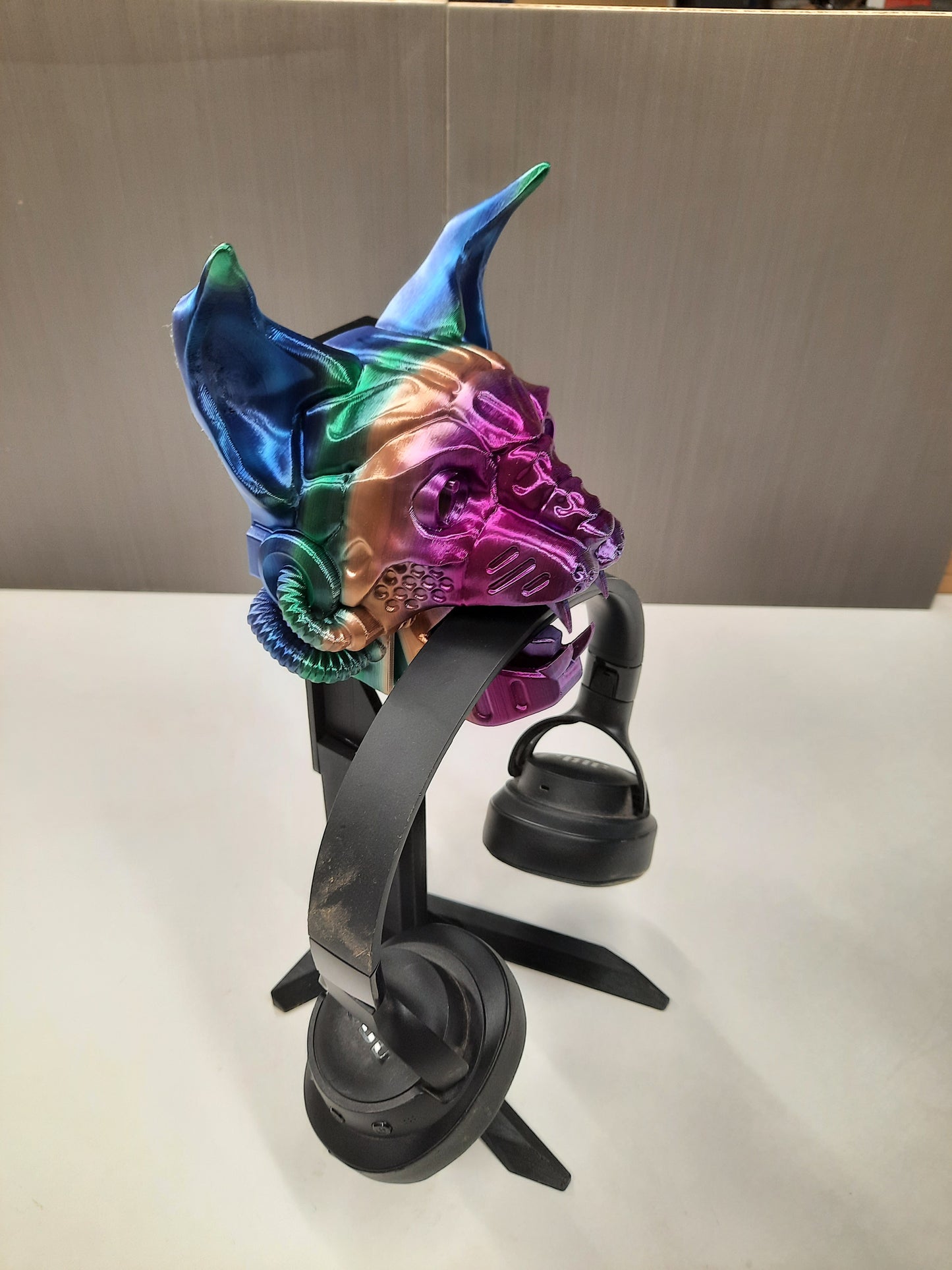 Headphone stand Cyber Cat Robo 3D printed multicolor